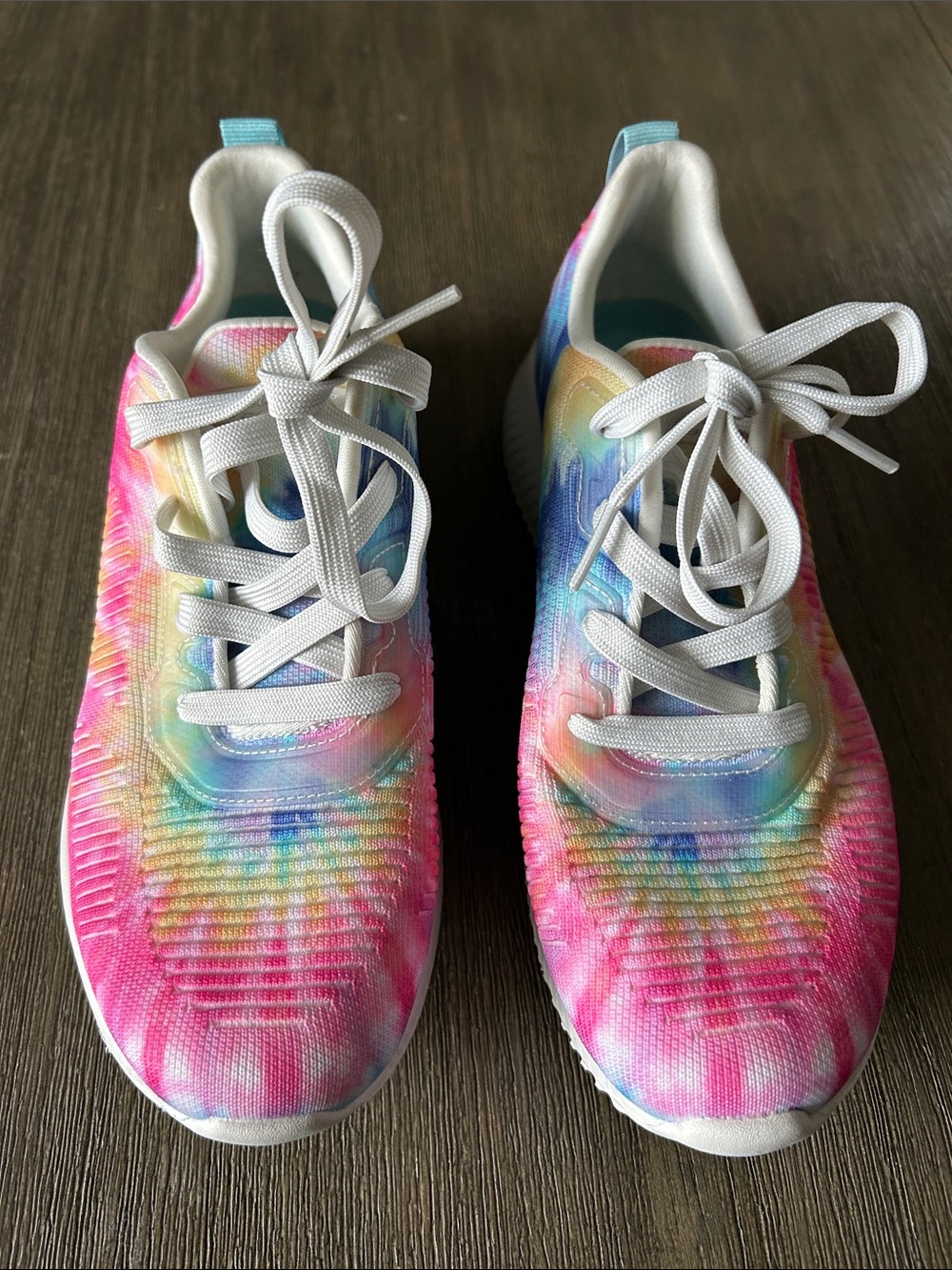Skechers 7.5 M Memory Foam Comfort Rainbow Tie Dye Sneakers Shoes Athletic.